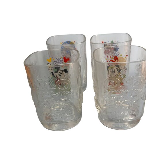 Walt Disney World 2000 millenium Mickey Mouse Collectible Glass Tumblers Set Of - Picture 7 of 9